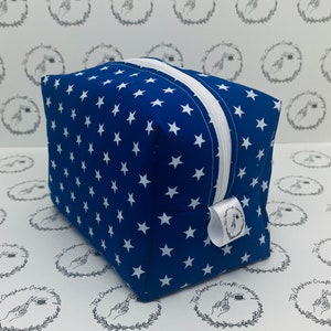 Blue Star Makeup Bag: Handmade Cotton Travel Cosmetic Bag