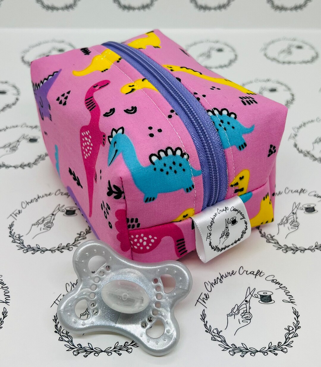 Pink Dinosaur Dummy Bag Dinky Dummy Bag Dummy Bag Pacifier Bag Baby Bag