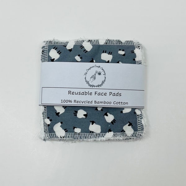 Reusable Cotton Pads Sheep | 100% Organic Bamboo | Cotton Face Pads | Make Up Remover | Face Cleansing | Face Care | Gift Idea