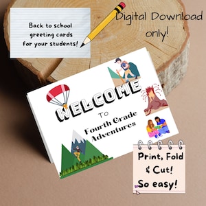 Bienvenue sur Four Grade Adventures, carte de voeux numérique pour la rentrée 5 x 7