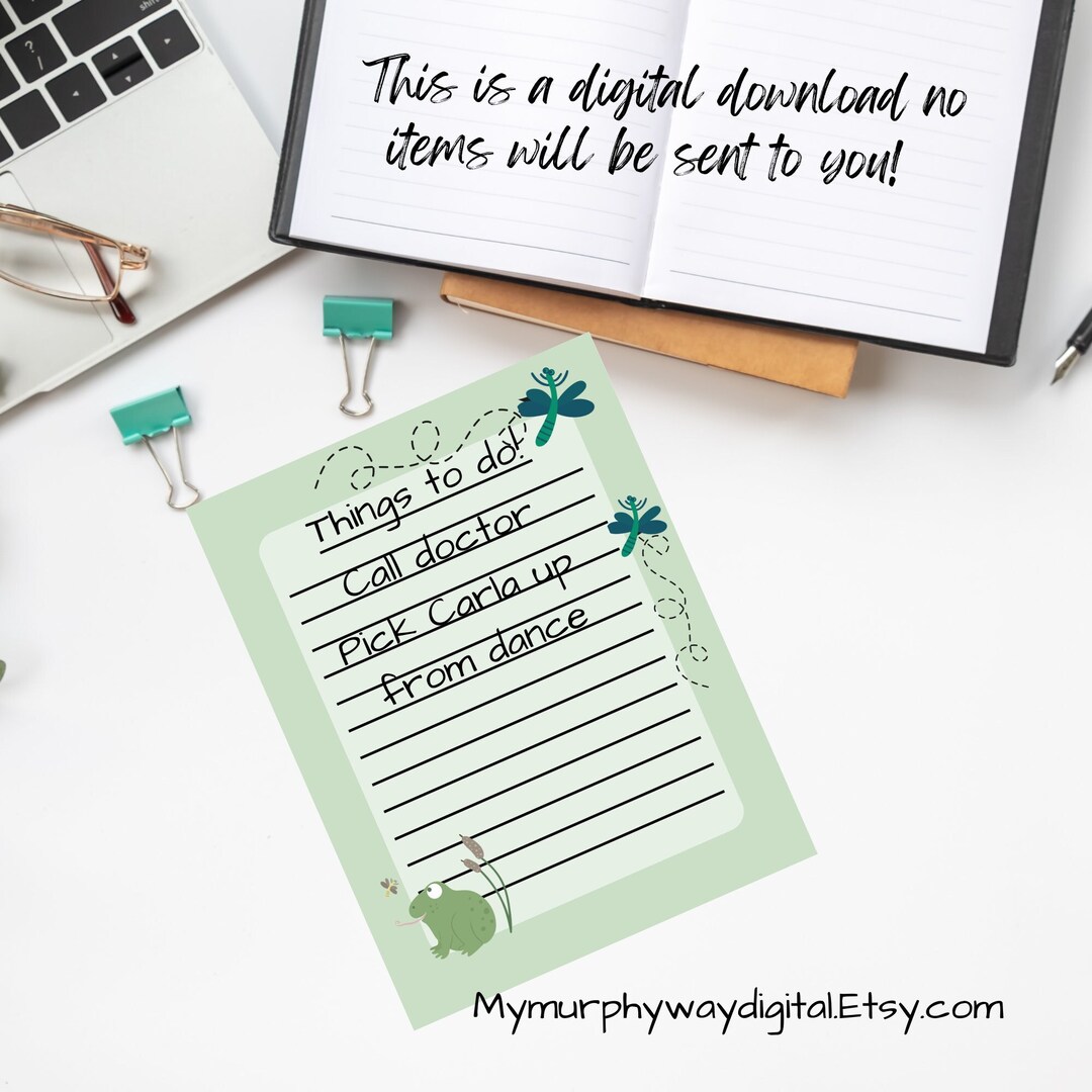 Frog Themed Printable Stationary Paper Pdf &amp;jpg - Etsy