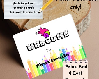 1st Grade Back-to-school Greeting Card Celebrate the Start of the ...