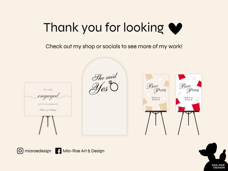 K&ouml;nnte beinhalten: Vier druckbare Schilder f&uuml;r eine Hochzeit oder Verlobungsfeier. Die Schilder sind wei&szlig; mit schwarzem Text. Das erste Schild sagt "We are engaged Let's Celebrate". Das zweite Schild sagt "She said Yes". Das dritte und vierte Schild sagen "Beer Pong Sink it or Drink it".