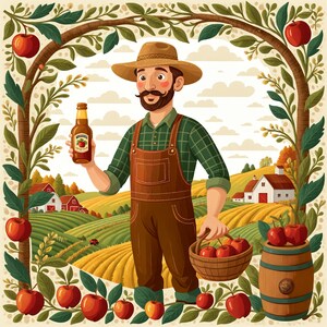 Farm Cider, Midjourney Ai Art, AI Art Digital Download, AI Generated, Digital AI Print Art, Wall Art, Home Decor, Printable