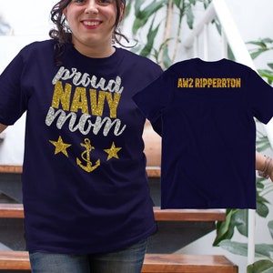 Proud Navy Mom Shirt | personalized Navy mom t-shirt, bling Navy mom shirt