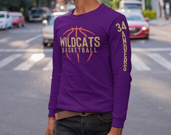 Custom Long-Sleeve Basketball Shirts with Name & Number, Long Sleeved  Basketball Practice Apparel, Personalized Basketball Shooting Shirts