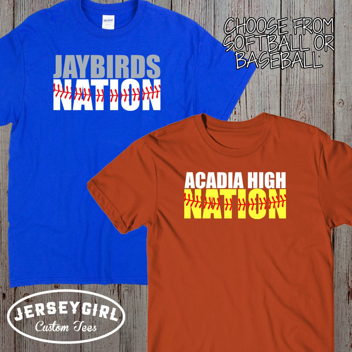Softball Spirit Wear Custom Softball Team Nation Tshirt With Etsy