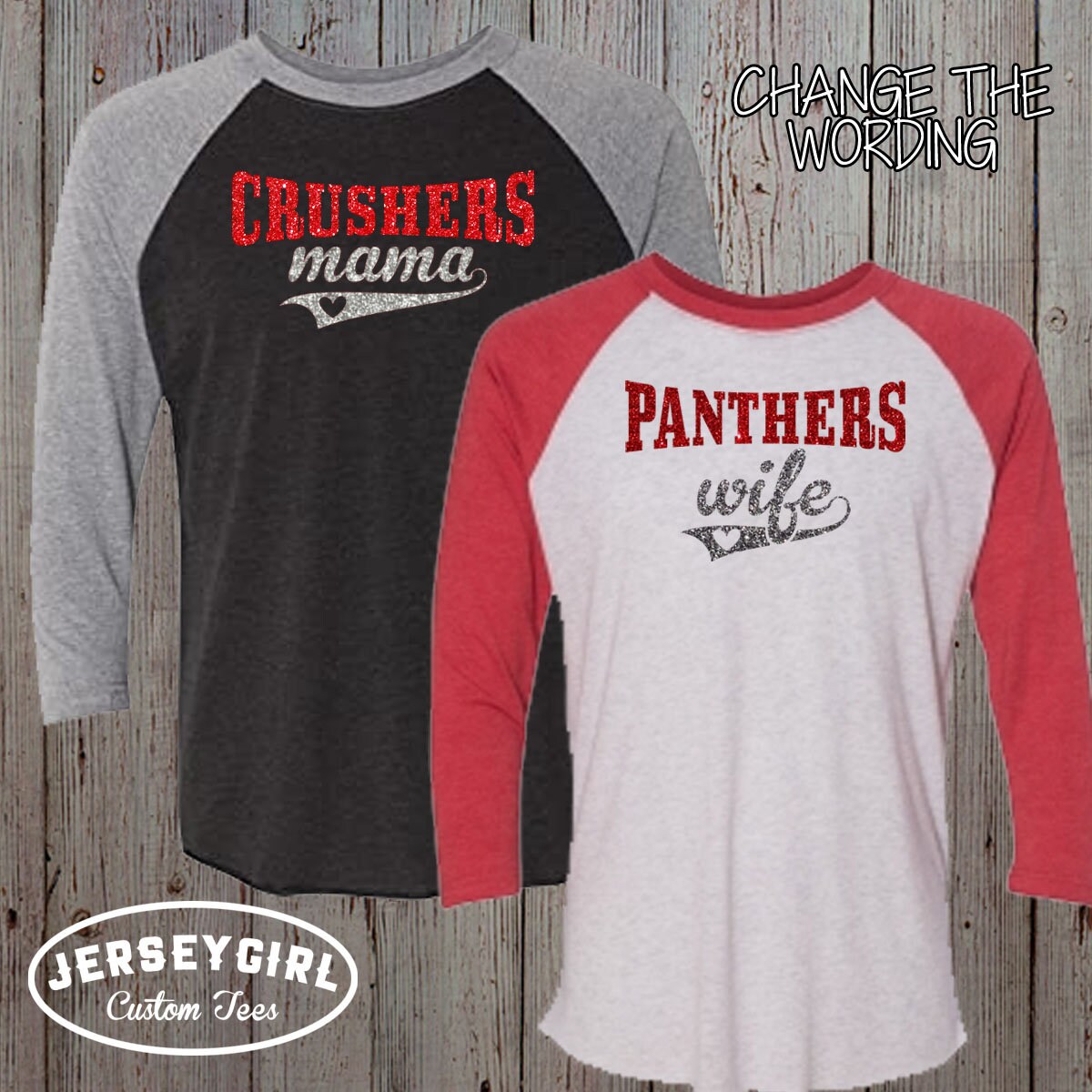 Custom Glitter Baseball Girlfriend Shirt With Name & Number Etsy