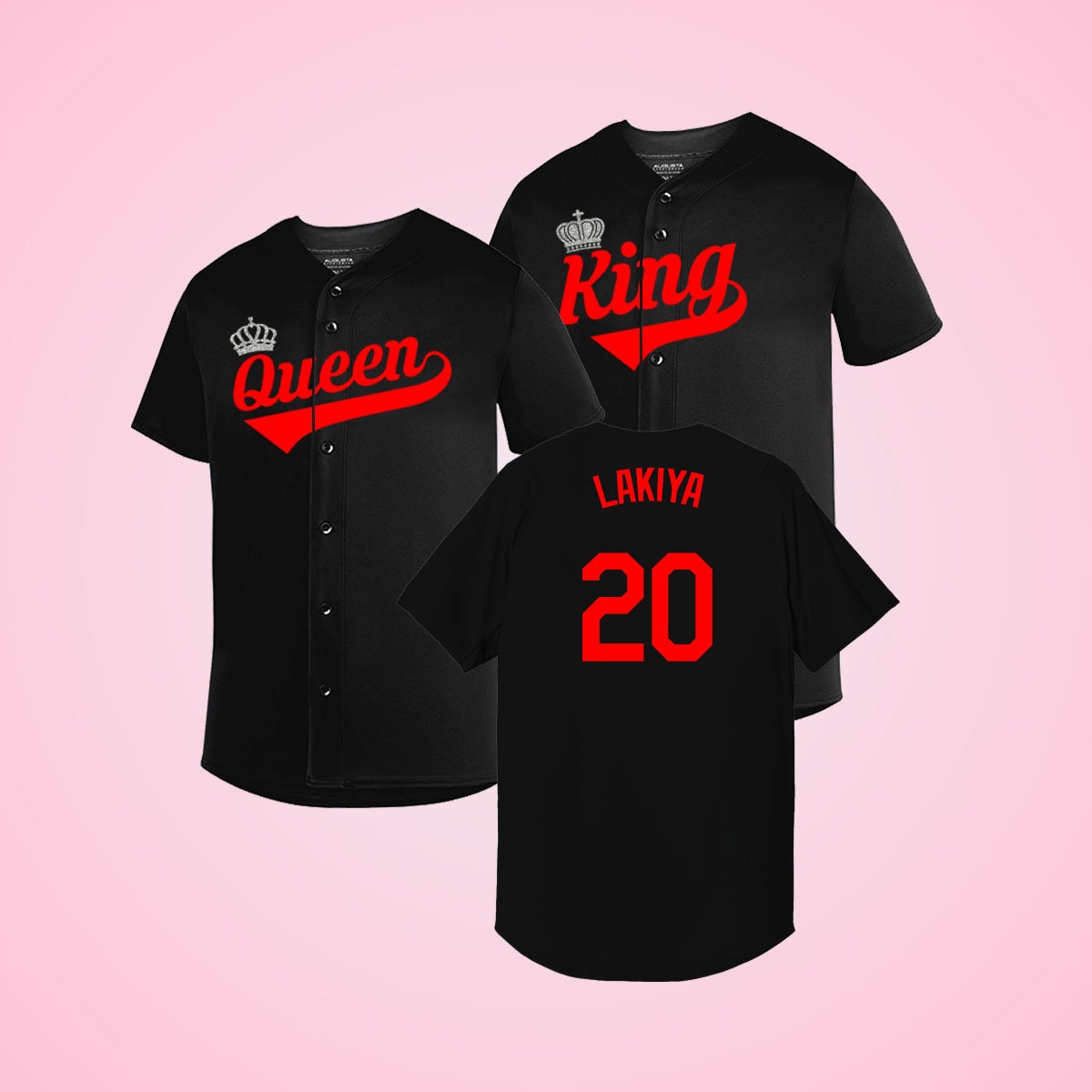 Camisetas de béisbol King y Queen SET OF 2 camisetas de - Etsy España