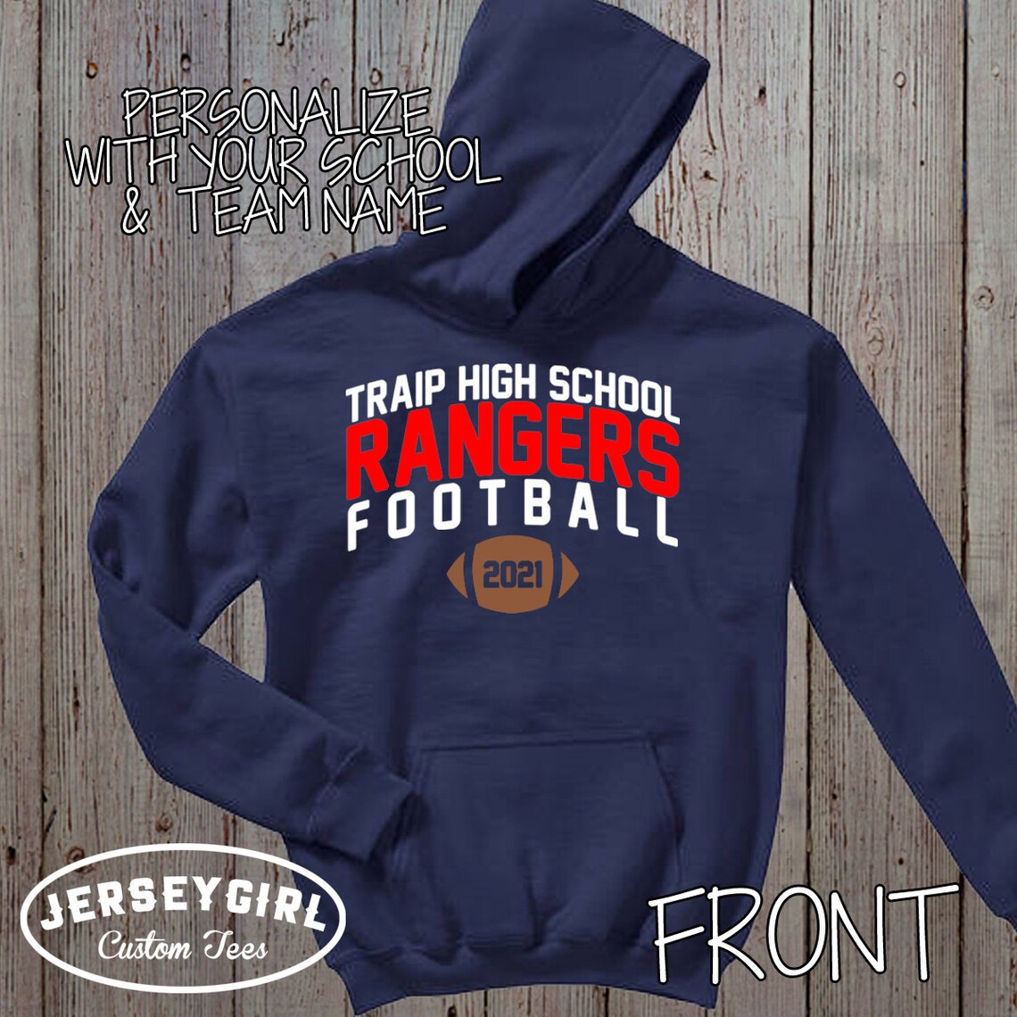 Custom High School Football Hoodie with Name & Number Etsy