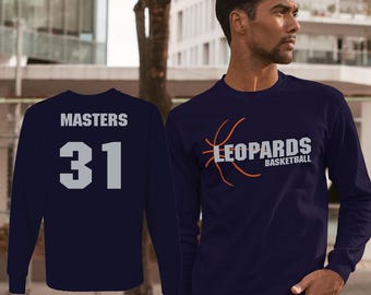 Custom Long-Sleeve Basketball Shirt with Name & Number