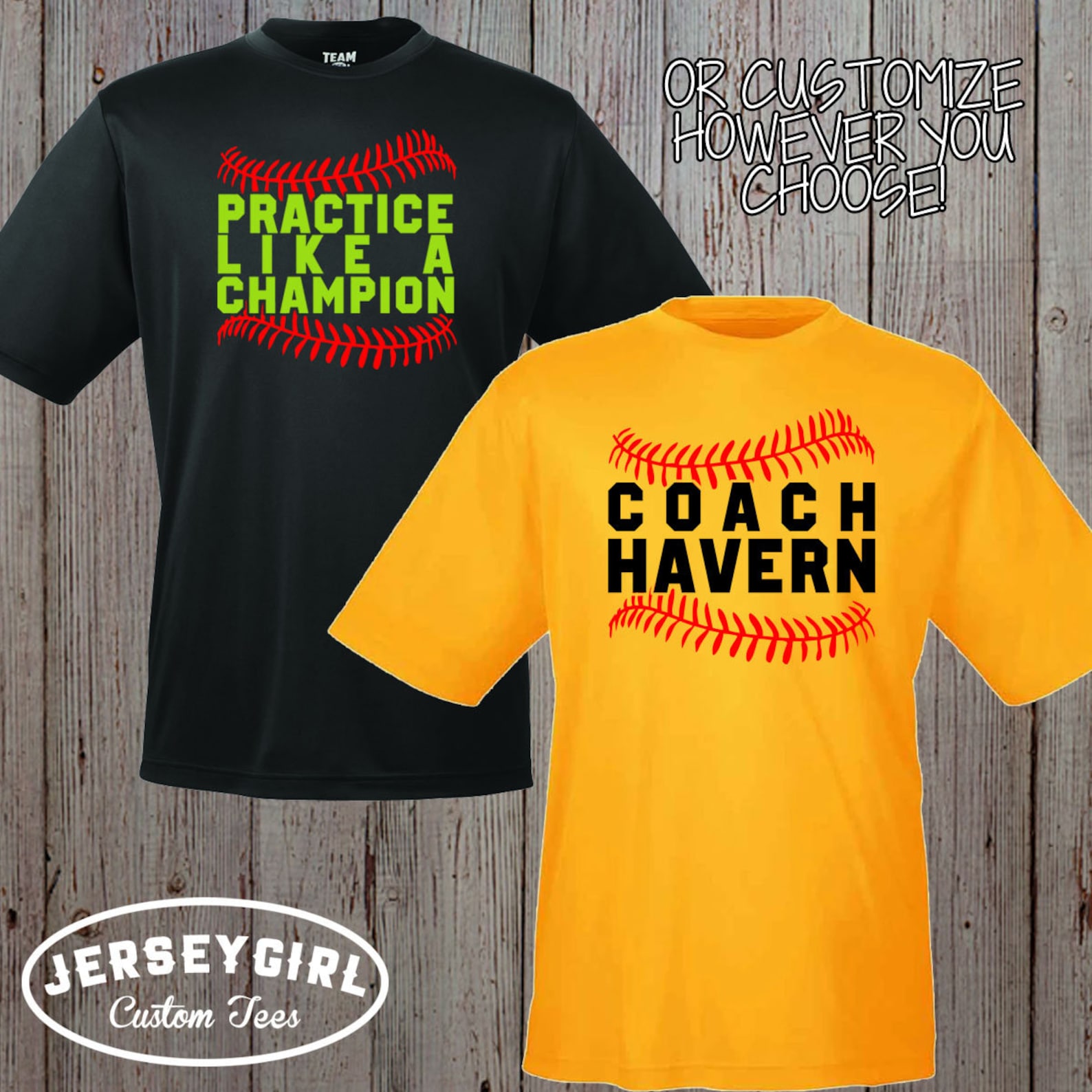 Custom Baseball Practice Shirts with Name & Number Etsy