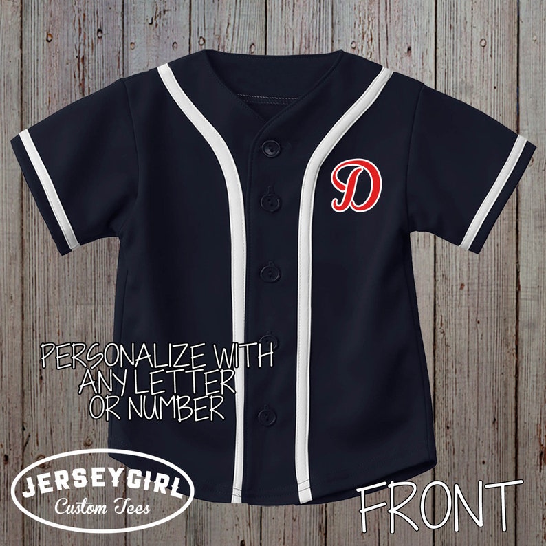 Custom Infant/toddler Navy Baseball Jersey Customized Baby Etsy