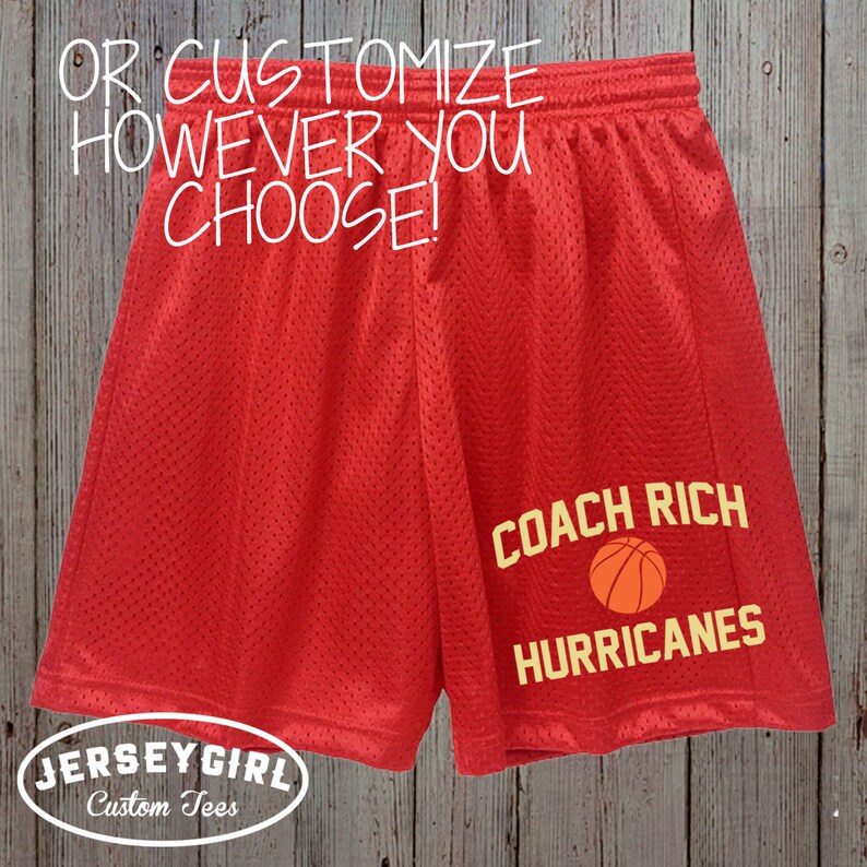Custom Basketball Shorts with Team Name on Front Customize Etsy