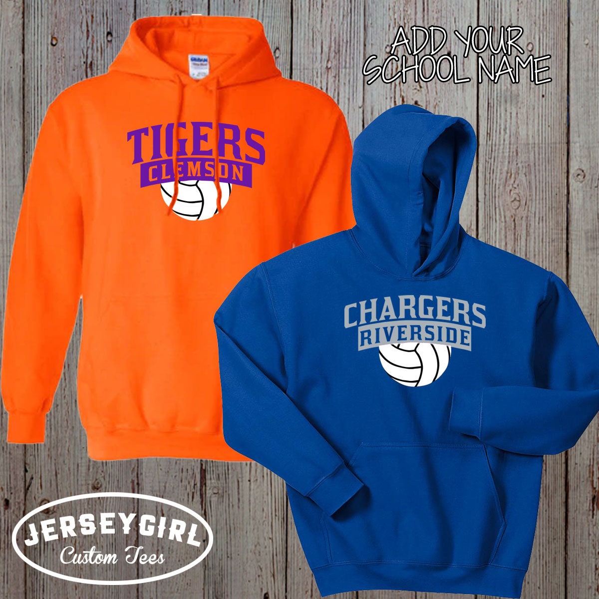 Volleyball Team Hoodie Custom Volleyball Sweatshirt With Name Etsy