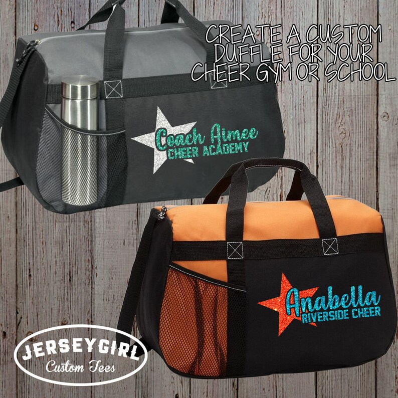 Bling Personalized Cheer Duffle Bag With Name Custom Etsy