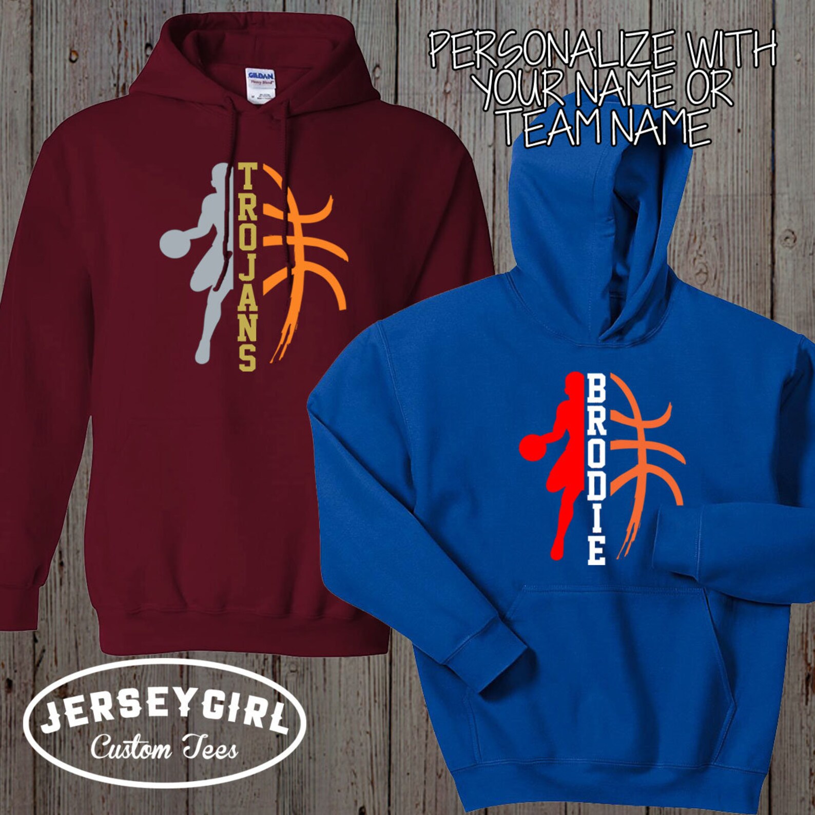 Custom Basketball Warm up Hoodies With Name Personalized Etsy
