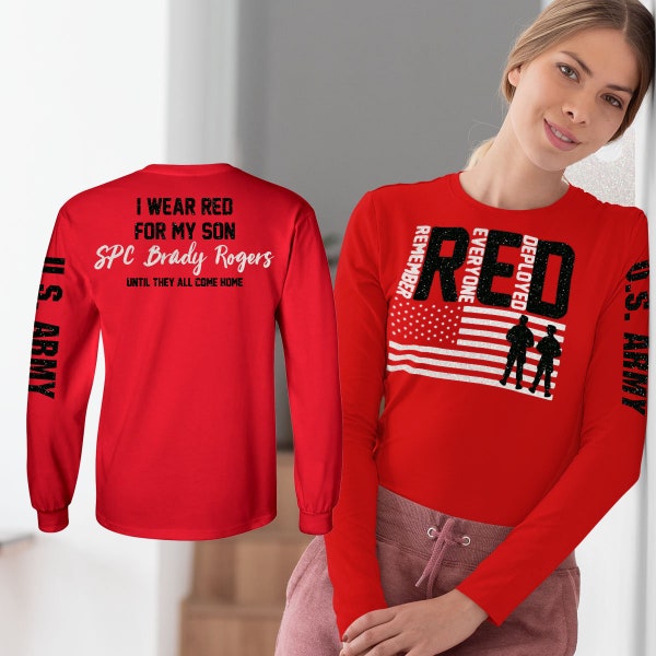 RED Friday Long Sleeve Shirt | RED Friday Army mom shirt, Remember Everyone Deployed long-sleeved shirt