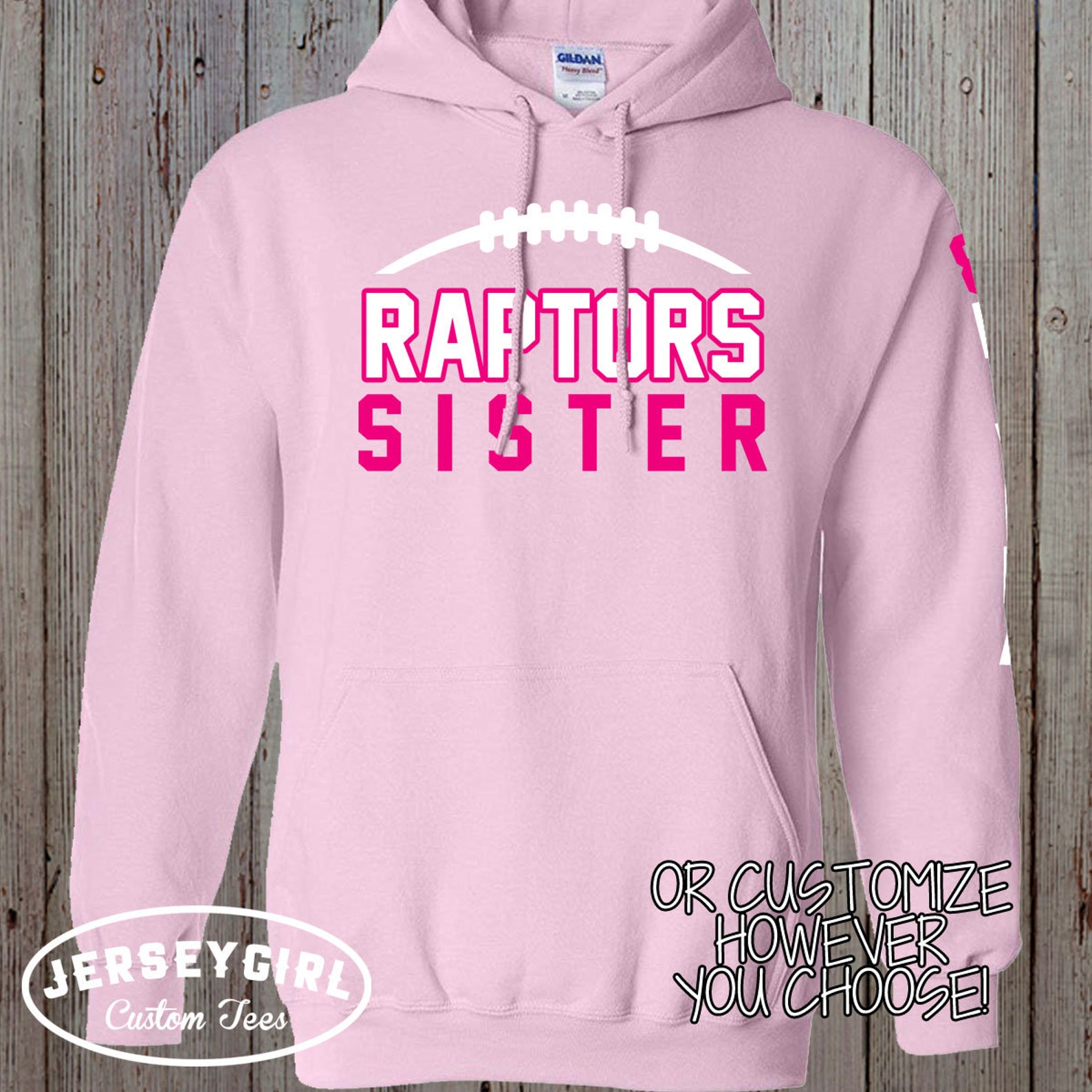 Custom Football Team Hoodie with Name on Sleeve Personalized Etsy