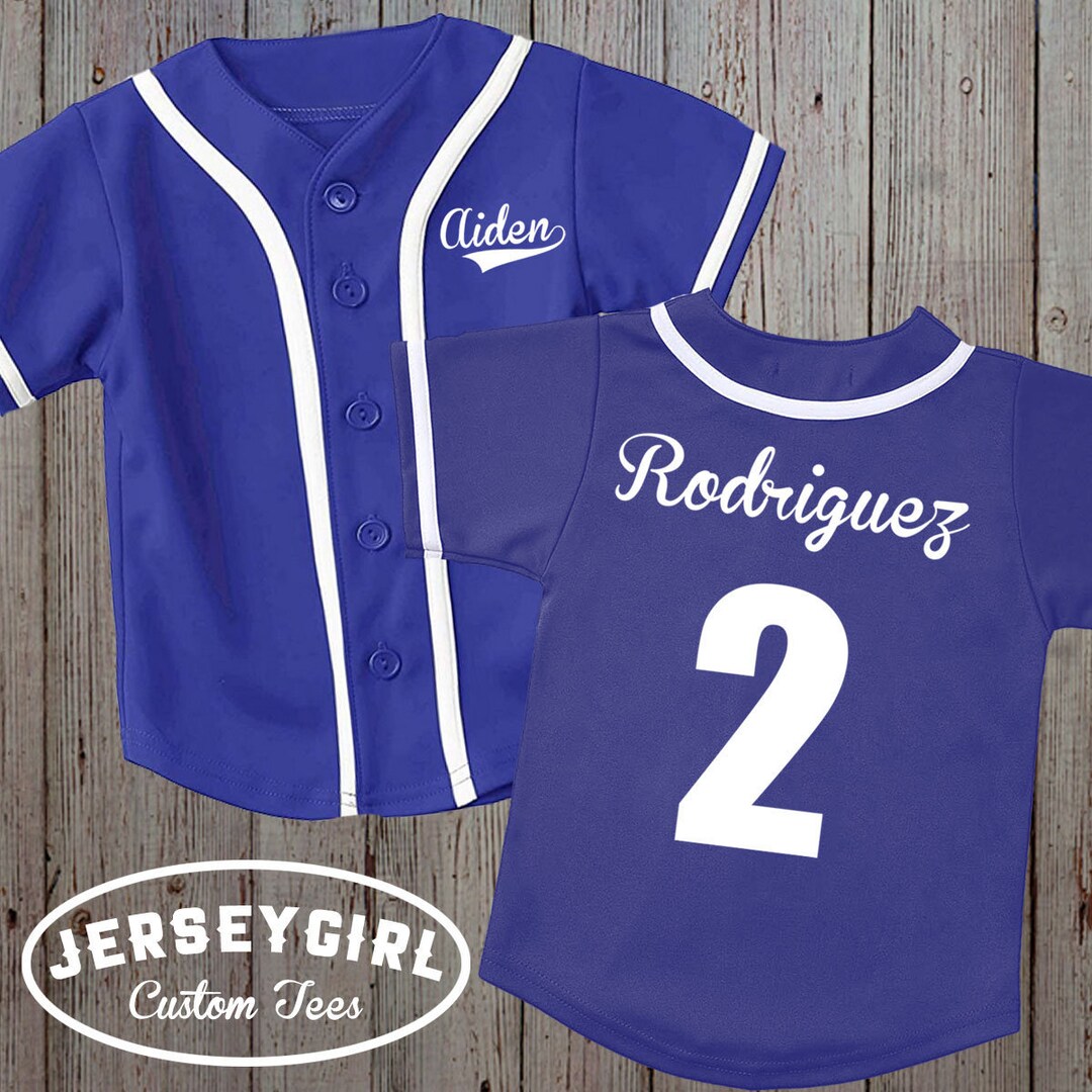 Custom Baseball Team Jersey Toddler and Child Personalized with Name and Number (Front & Back) 10/12 (Medium) / Black