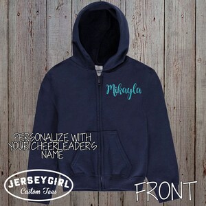 Cheer Zip up Hoodie | Custom Cheer Team Hoodie | Cheer Mom Zip up Sweatshirt | Personalized ...