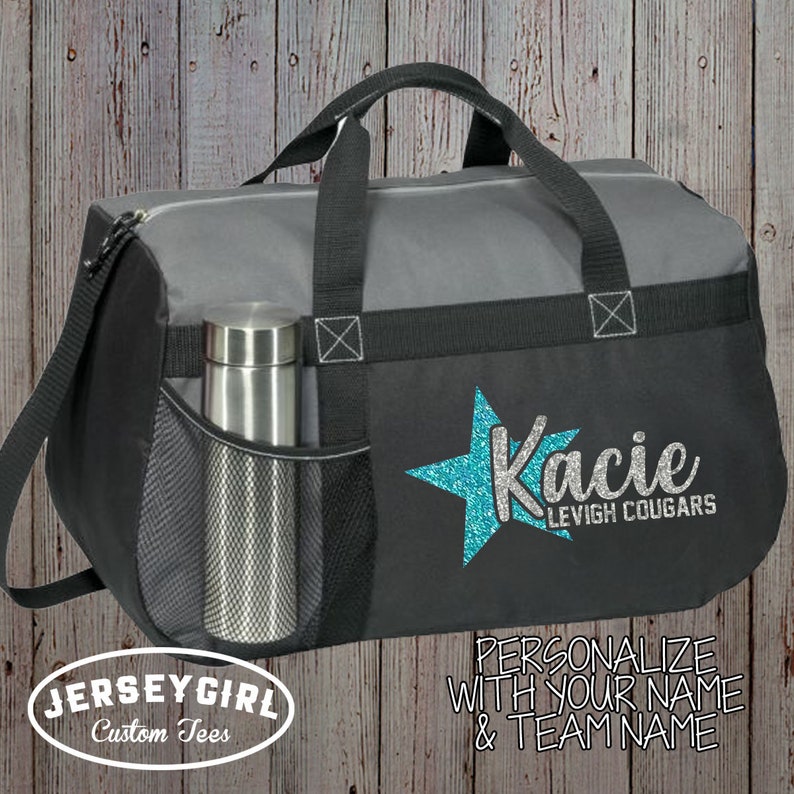 Bling Personalized Cheer Duffle Bag With Name Custom Etsy