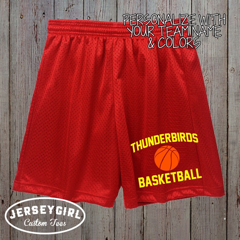 Custom Basketball Shorts With Team Name on Front Team Etsy