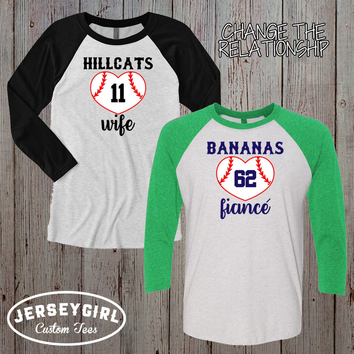Baseball Girlfriend Shirt with Number Custom Baseball Wife Etsy