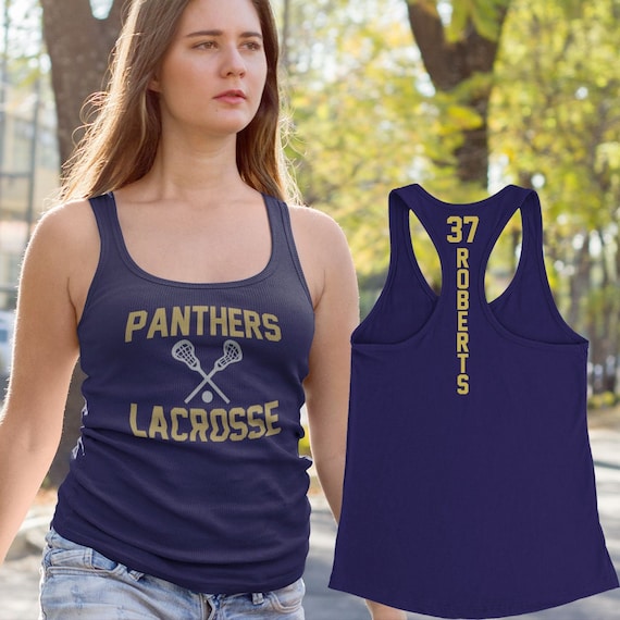 Custom Womens Lacrosse Tank Top With Name & Number Lax Etsy
