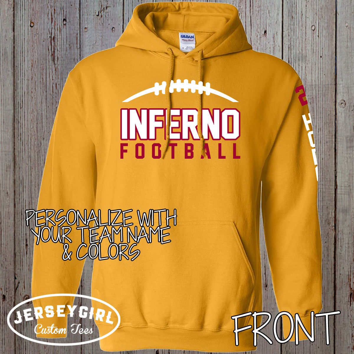 Custom Football Team Hoodie With Name on Sleeve, Personalized Football  Practice Sweatshirts, Customizable Football Team Pullover Warmups -   Canada