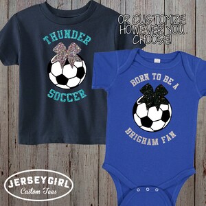 Glitter Custom Little Sister Biggest Fan Soccer Baby Bodysuit, Little Cousin Biggest Fan Soccer Toddler Shirt, Bling Infant Soccer T-Shirts image 5