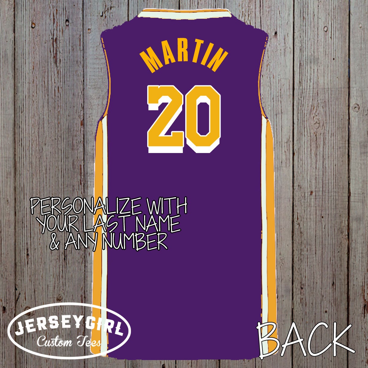 630laser - Basketball Jersey Wall Decor any color with custom name