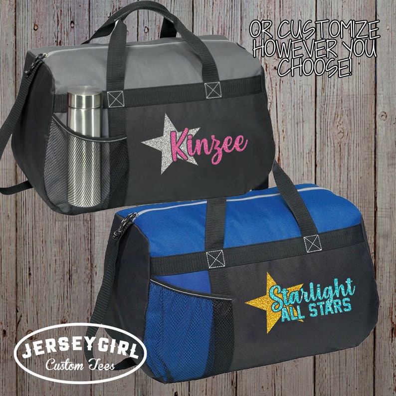 Bling Personalized Cheer Duffle Bag With Name Custom Etsy