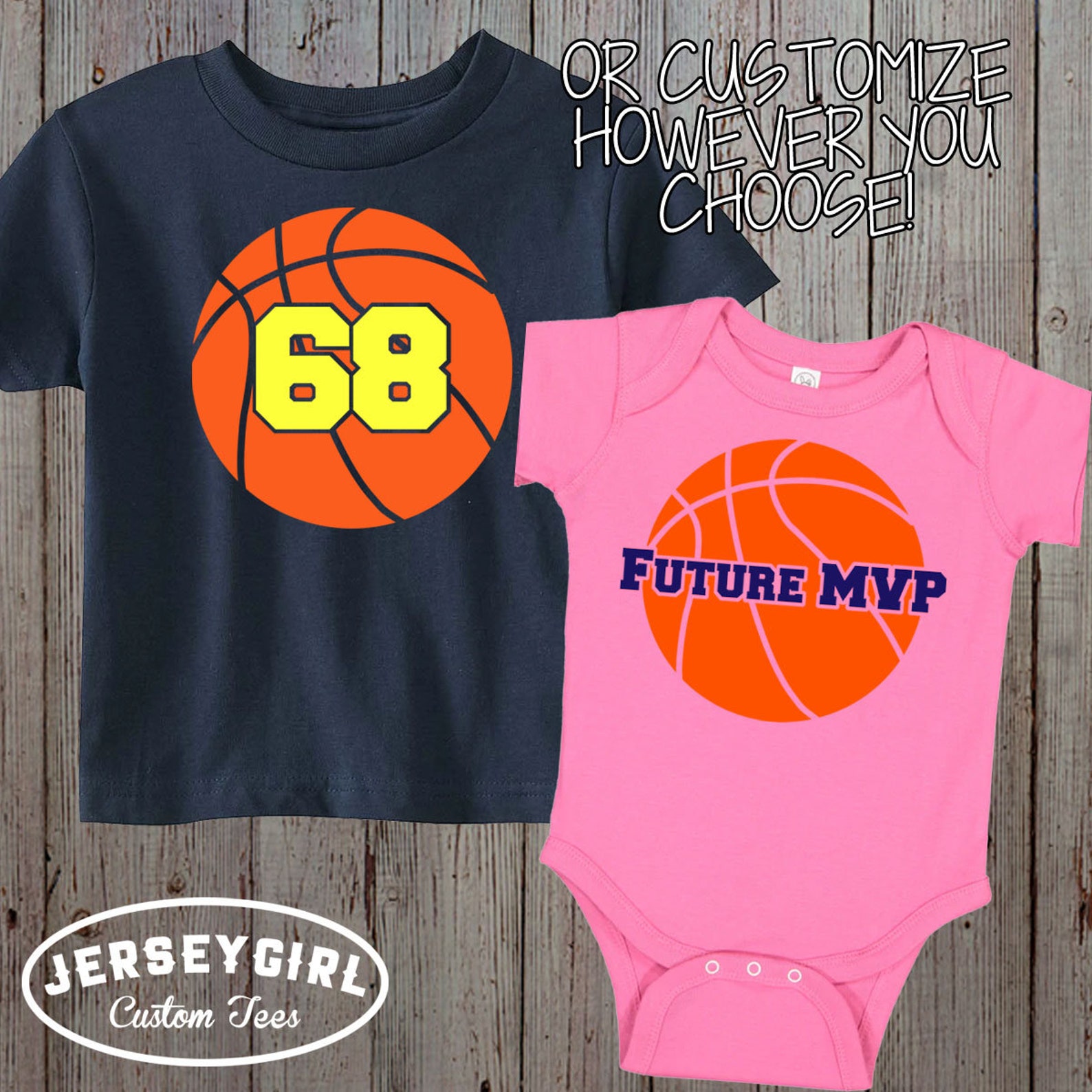 Custom Infant or Toddler Basketball Shirt with Name Etsy