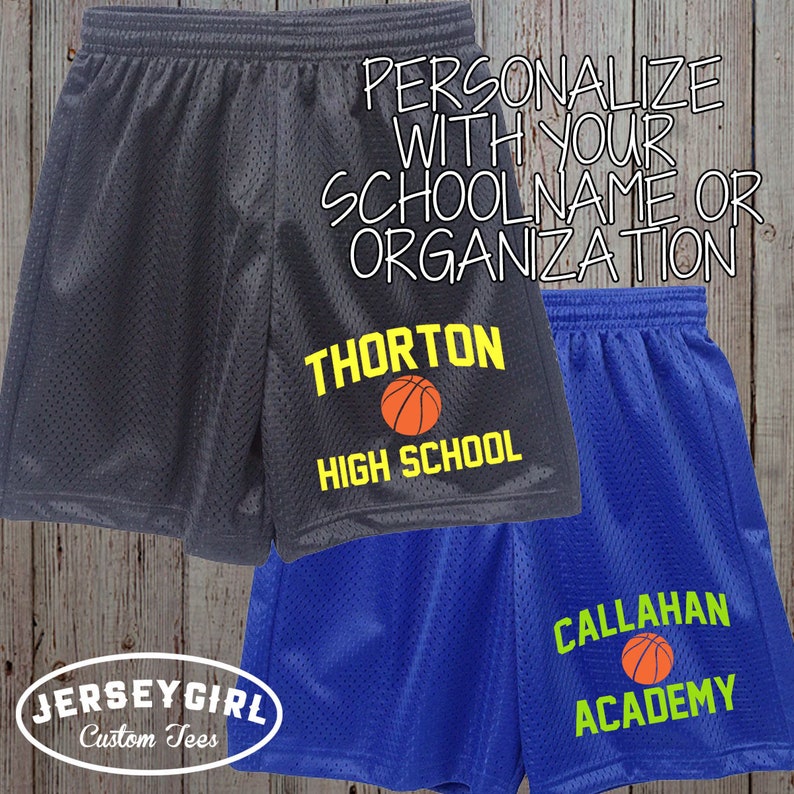 Custom Basketball Shorts with Team Name on Front Customize Etsy