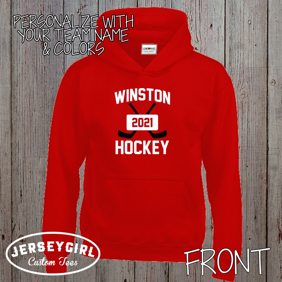 Custom Hockey Men's Hoodies Gifts for Men Women Youth City Fans Pullover  Hooded Sweatshirt Customize Hip Hop Name & Number