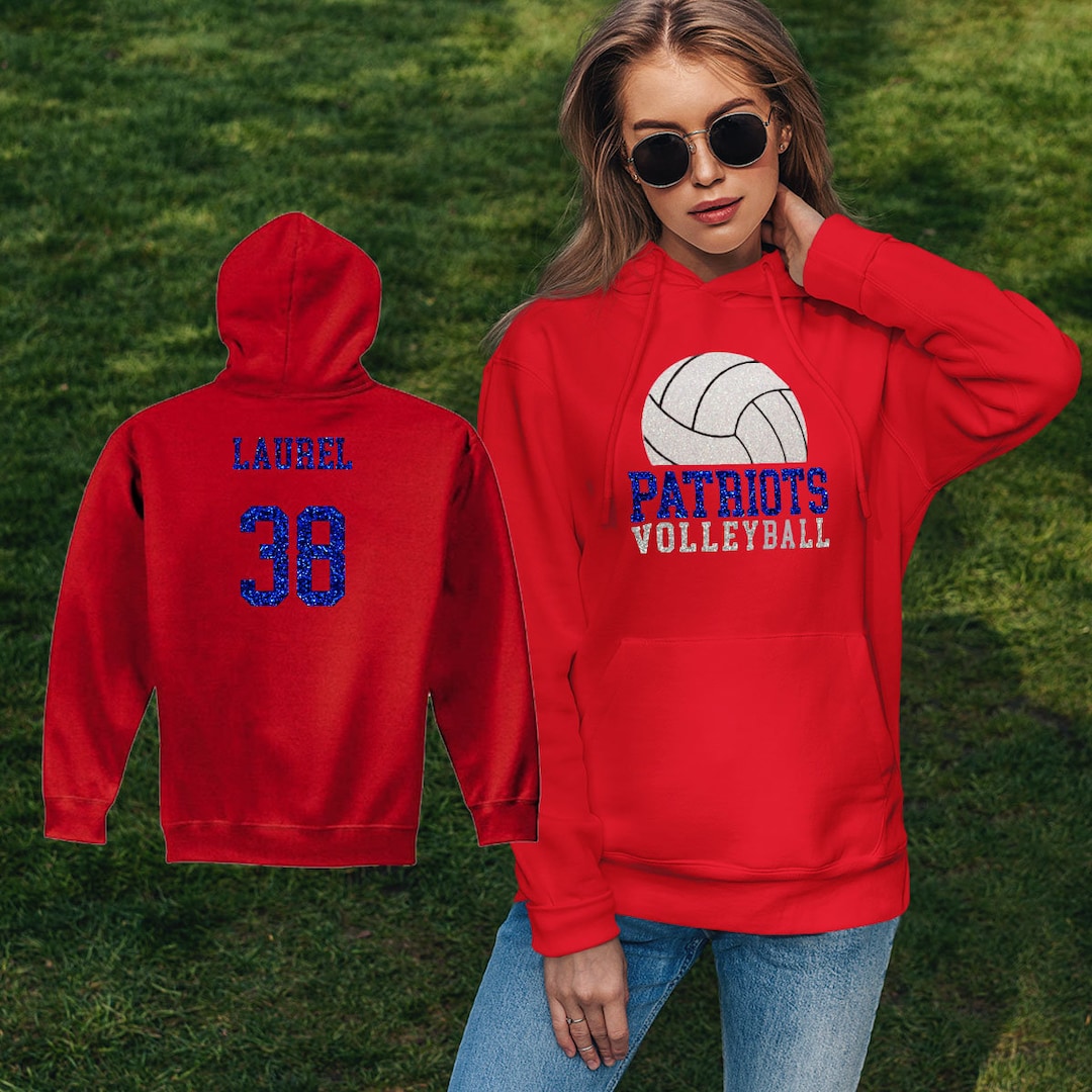 Glitter Volleyball Hoodie With Name & Number - Etsy
