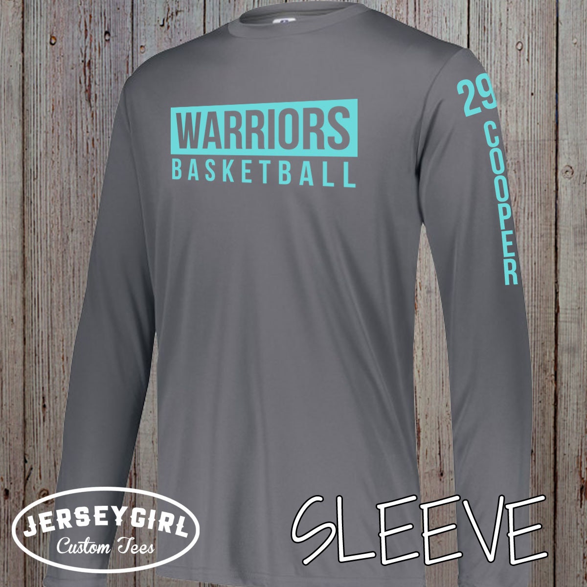 Custom Long-sleeve Basketball Practice Shirt With Name & Number