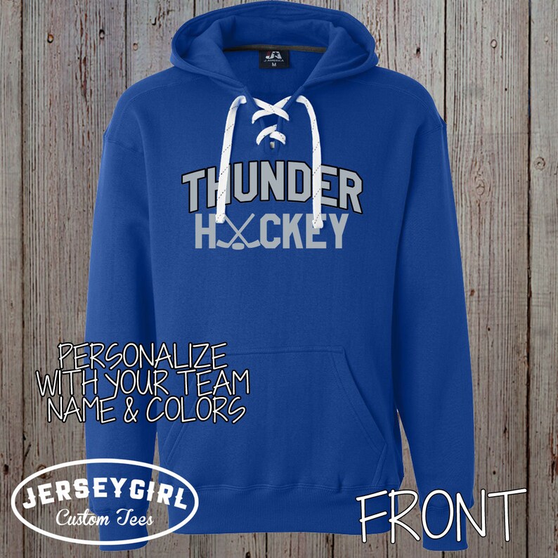 Custom High School Hockey Hoodie with Laces Personalized Etsy