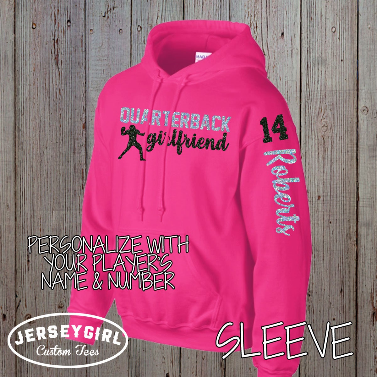 Quarterback Girlfriend Hoodie With Name & Number Personalized Etsy
