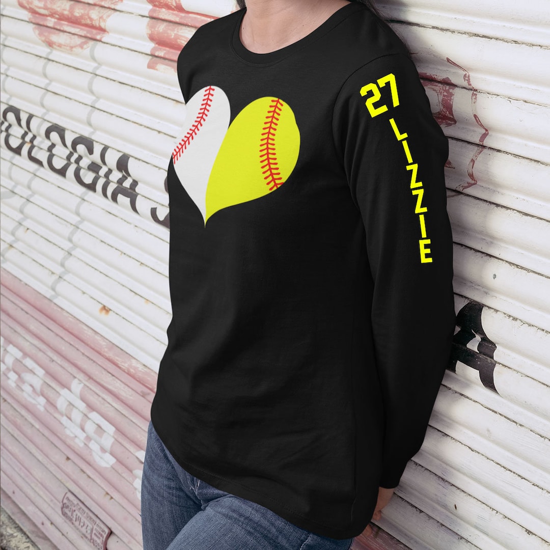 Custom Long Sleeve Baseball & Softball Mom Shirt With Names on 