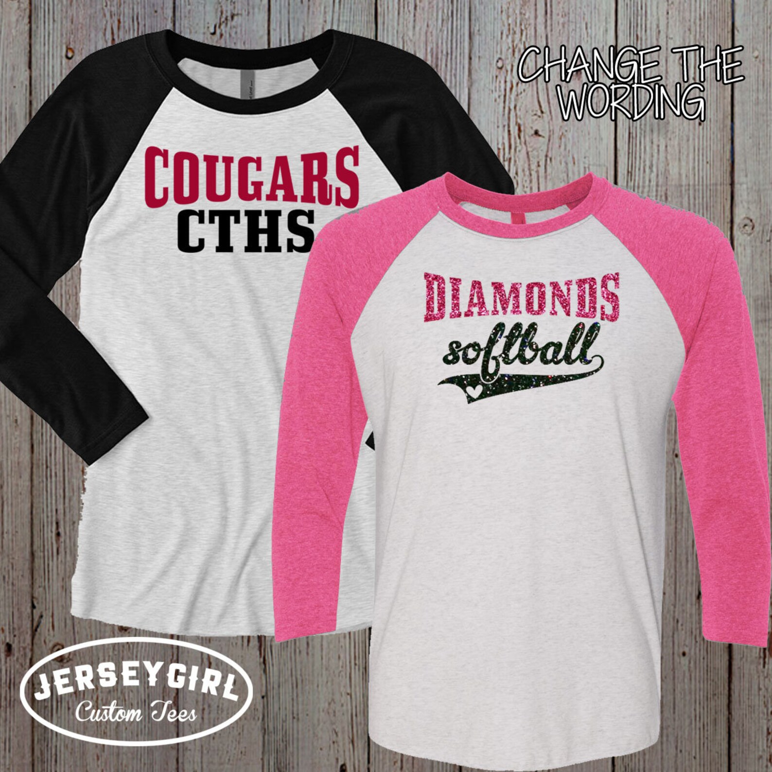 Custom Glitter Baseball Girlfriend Shirt With Name & Number Etsy
