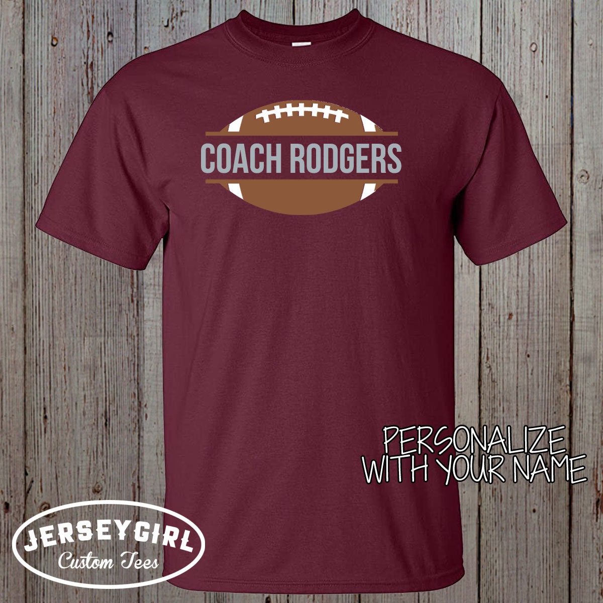 Football Coach Shirt with Name Personalized Football Etsy