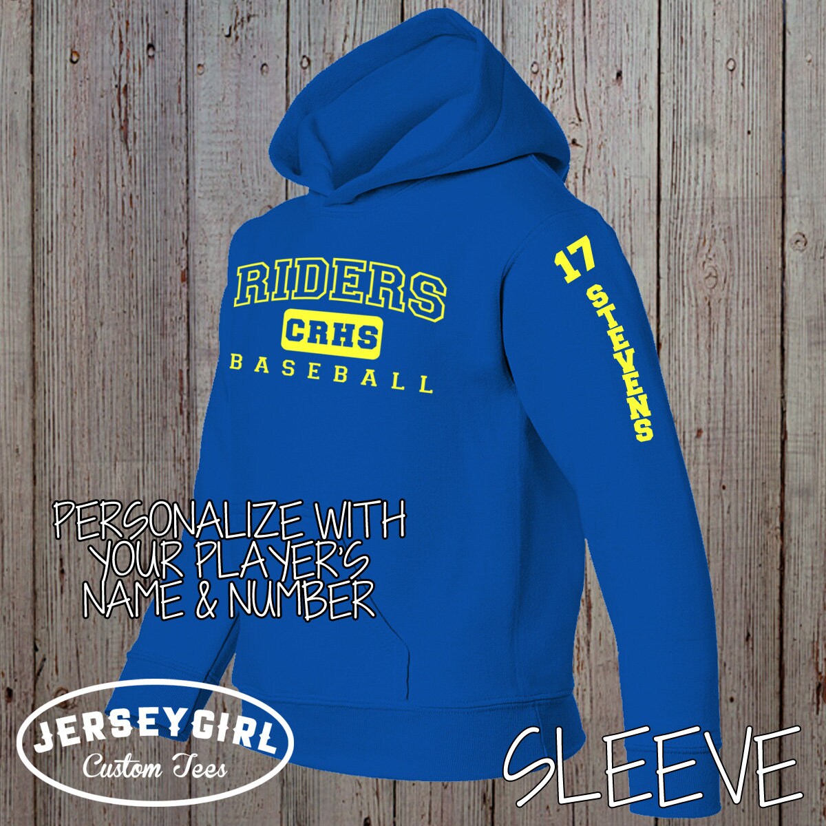 Custom Baseball Sweatshirt with Name & Number on Sleeve Etsy