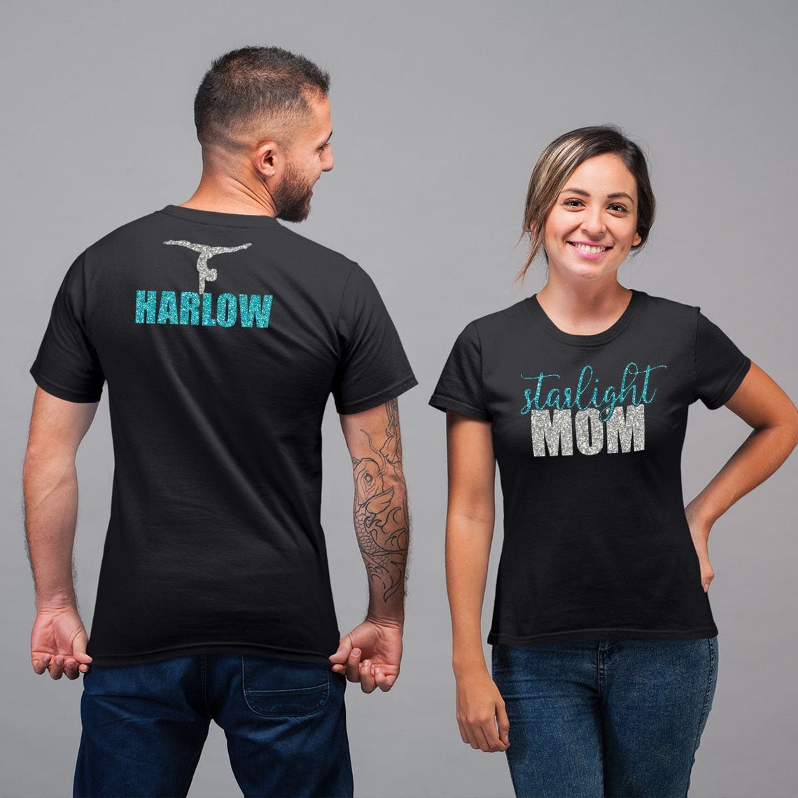 Personalized Glitter Gymnastics Parent Shirts Custom Etsy