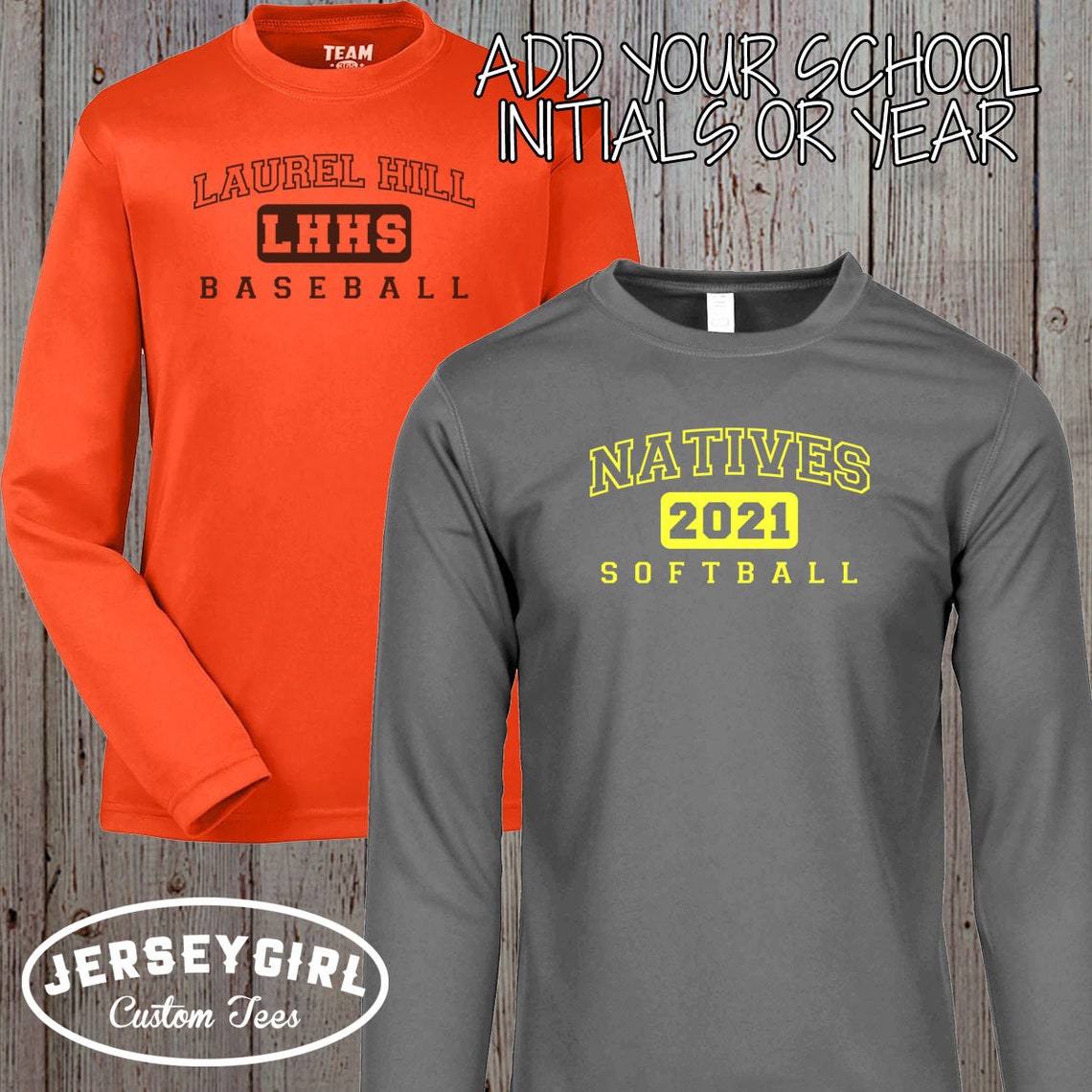 Custom LongSleeve High School Baseball Shirt with Name on Etsy