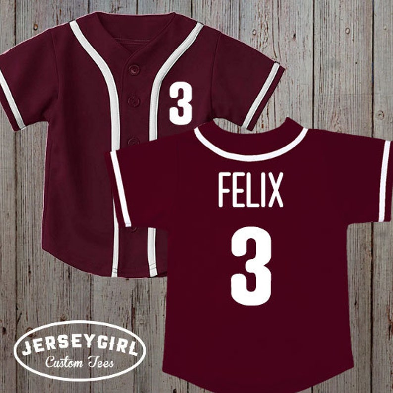 Custom Toddler Baseball Jersey W/name Customized Infant Etsy