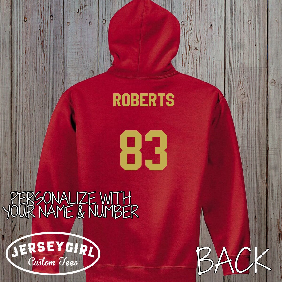 Custom Lace up Hockey Hoodie With Name & Number Personalized 