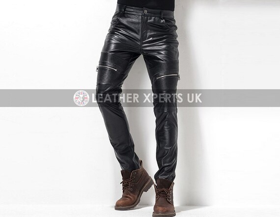 mens pu leather pants