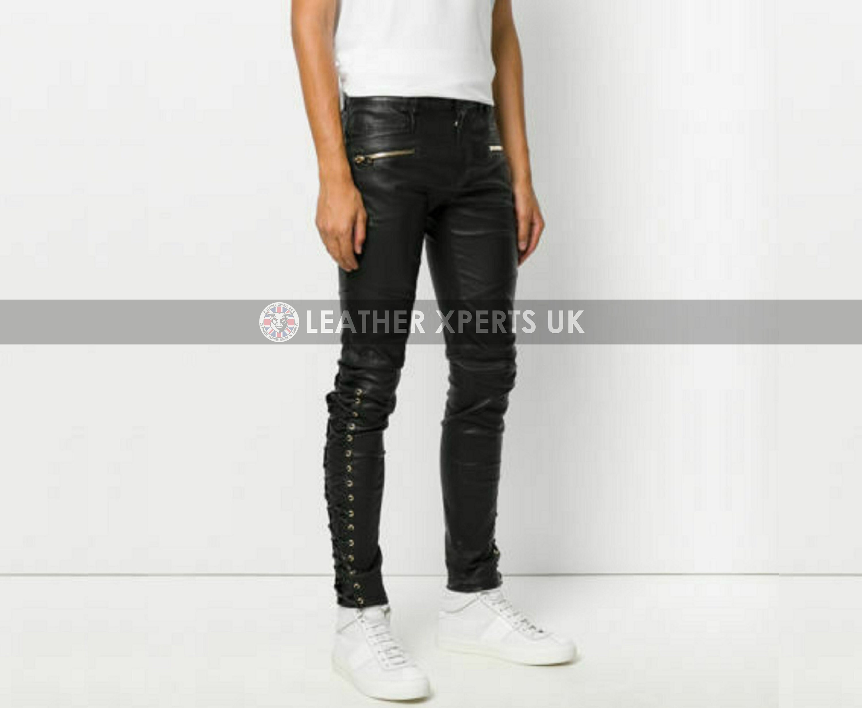 mens soft leather jeans